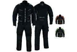 German Wear Motorradkombi BLD325K Grau/Dunkelblau/Dunkelgrün/Grün/Gelb/Beige