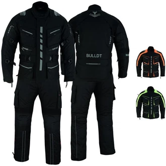 German Wear Motorradkombi BLD325K Grau/Dunkelblau/Dunkelgrün/Grün/Gelb/Beige