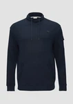 s.Oliver Sweatshirt mit Kängurutasche und Stehkragen Logo Dunkelblau/Blau/Hellblau