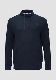 Sweatshirt Sweatshirt mit Kngurutasche und Stehkragen Logo