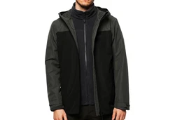 Jack Wolfskin 3-in-1 Funktionsjacke Taubenberg JKT Schwarz/Grau/Dunkelgrün/Dunkelgrau