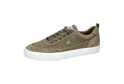 camel active Washed Sneaker mit Echtlederdetails Dunkelgrün/Khaki/Braun