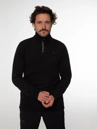 Fleeceshirt PERFECTO 1/4 zip top True Black