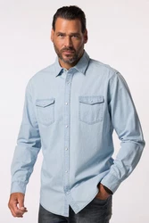 JP1880 Businesshemd Kentkragen Modern Fit Hellblau/Blau