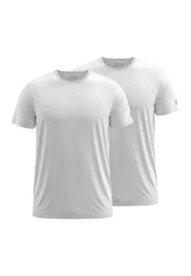FORSBERG T-Shirt im Doppelpack Grau/Weiß/Dunkelblau/Silber