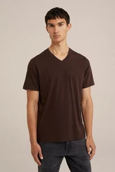 WE Fashion T-Shirt Dunkelbraun/Braun/Khaki/Dunkelgrün