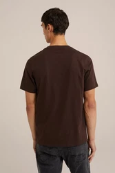 WE Fashion T-Shirt Dunkelbraun/Braun/Khaki/Dunkelgrün