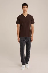 WE Fashion T-Shirt Dunkelbraun/Braun/Khaki/Dunkelgrün