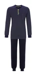 Ringella Pyjama mit Strickbündchen Dunkelblau/Blau