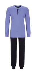 Ringella Pyjama mit Strickbündchen Fliederfarben/Dunkelblau/Blau/Lila/Hellblau
