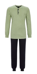 Ringella Pyjama mit Strickbündchen Grün/Dunkelgrün