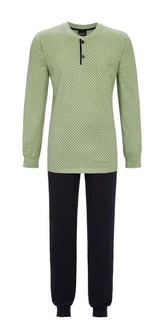 Ringella Pyjama mit Strickbündchen Grün/Dunkelgrün