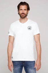 CAMP DAVID T-Shirt 'Cruise North' Weiß/Creme/Dunkelblau