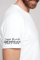 CAMP DAVID T-Shirt 'Cruise North' Weiß/Creme/Dunkelblau