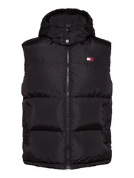Tommy Jeans Steppweste TJM ALASKA VEST Abnehmbare Kapuze Schwarz