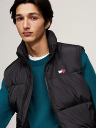 Tommy Jeans Steppweste TJM ALASKA VEST Abnehmbare Kapuze Schwarz
