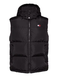 Tommy Jeans Steppweste TJM ALASKA VEST Abnehmbare Kapuze Schwarz