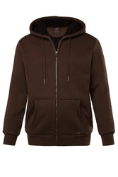 JP1880 Fleecejacke Hoodiejacke Outdoor Sweatjacke Kapuze Dunkelbraun/Braun