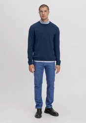 Hessnatur Strickpullover Dunkelblau/Blau