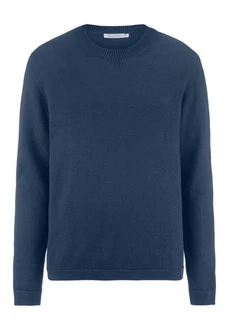 Hessnatur Strickpullover Dunkelblau/Blau