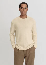 Hessnatur Strickpullover Khaki/Beige/Braun