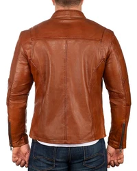 Reichstadt Lederjacke Herren Übergangsjacke 20RS20LUX Braun