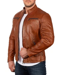Reichstadt Lederjacke Herren Übergangsjacke 20RS20LUX Braun