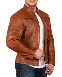 Reichstadt Lederjacke Herren Übergangsjacke 20RS20LUX Braun