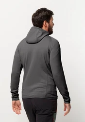 Jack Wolfskin Fleecejacke BAISELBERG HOODED FZ Dunkelgrau/Grau/Hellgrau