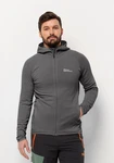 Jack Wolfskin Fleecejacke BAISELBERG HOODED FZ Dunkelgrau/Grau/Hellgrau