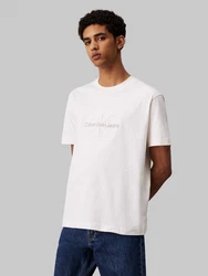 Calvin Klein Jeans T-Shirt CHENILLE MONOLOGO TEE Creme/Khaki/Grau/Braun