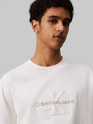 Calvin Klein Jeans T-Shirt CHENILLE MONOLOGO TEE Creme/Khaki/Grau/Braun
