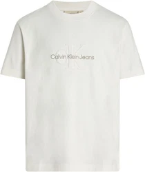 Calvin Klein Jeans T-Shirt CHENILLE MONOLOGO TEE Creme/Khaki/Grau/Braun