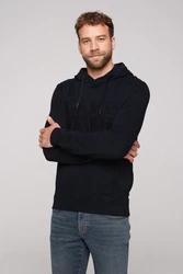 CAMP DAVID Kapuzensweatshirt Schwarz/Dunkelblau/Blau