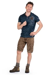 Trachtenjeans Trachtenhose Herren - HANNES CORD BERMUDA - schlamm