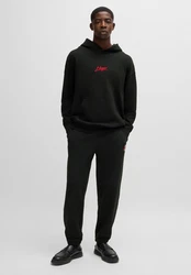 HUGO Hoodie Dlogolong Schwarz/Rot/Grün