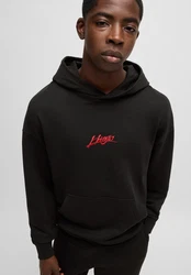 HUGO Hoodie Dlogolong Schwarz/Rot/Grün