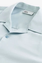 Next Langarmhemd EDIT Satinhemd Hellblau/Blau/Türkis