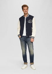 s.Oliver Allwetterjacke Hybridjacke Blau/Dunkelblau/Creme/Weiß
