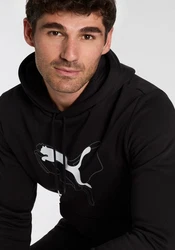 PUMA Kapuzensweatshirt ESS+ LOGO LAB CAT HOODIE FL Schwarz/Grau