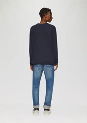 QS Rundhalspullover Casual Dunkelblau/Blau
