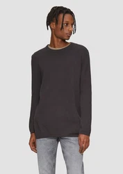 QS Rundhalspullover Casual Schwarz/Dunkelgrau