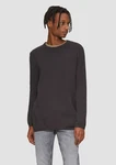 QS Rundhalspullover Casual Schwarz/Dunkelgrau