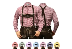 German Wear Trachtenhemd Langarm (GW120x) rot/blau/grün/rosa/gelb