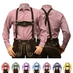 German Wear Trachtenhemd Langarm (GW120x) rot/blau/grün/rosa/gelb