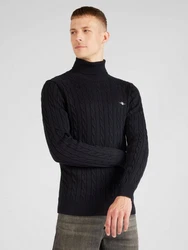 GANT Strickpullover Rollkragen-Regular Fit Schwarz