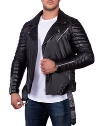 Reichstadt Lederjacke Herren RS001 Schwarz/Silver (RS001)