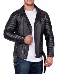 Reichstadt Lederjacke Herren RS001 Schwarz/Silver (RS001)