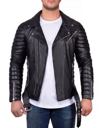 Reichstadt Lederjacke Herren RS001 Schwarz/Silver (RS001)