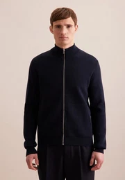 Strickjacke Langarm Stehkragen Uni